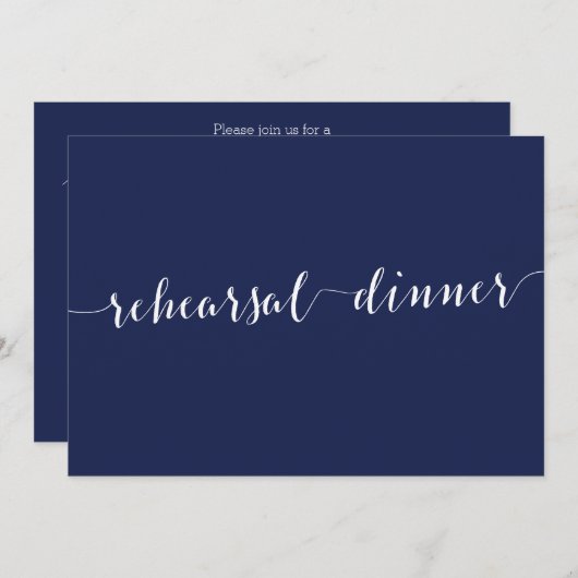 Eenvoudige repetities van de marineblauw-bruiloft kaart (Voorkant / Achterkant)