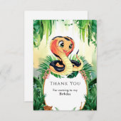 Eenvoudige reptielen Snake Verjaardag Bedankkaart (Voorkant / Achterkant)