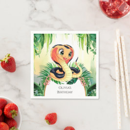 Eenvoudige reptielen Snake Verjaardag Servet