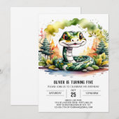 Eenvoudige reptielenpartij verjaardag kaart (Voorkant / Achterkant)