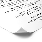 Eenvoudige restaurant menu prijslijst sjabloon Pos Poster (Hoek)