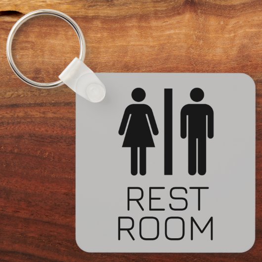 Eenvoudige Restroom Keys voor gastvrijheid of kant Sleutelhanger (Voorkant)