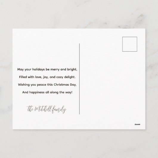 Eenvoudige Retro 1 Foto Vrolijk Helder Schattige K Feestdagenkaart (Achterkant)