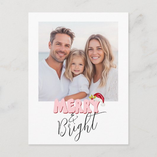 Eenvoudige Retro 1 Foto Vrolijk Helder Schattige K Feestdagenkaart (Voorkant)