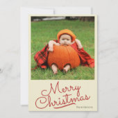 Eenvoudige Retro Aangepaste Foto Kerstmis Feestdagenkaart (Voorkant)