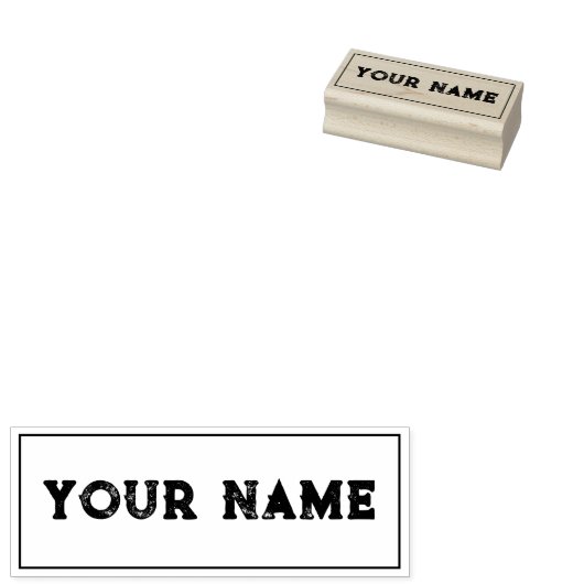 Eenvoudige Retro Aangepaste Naam Rubberstempel (Gestempeld)