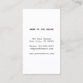 Eenvoudige Retro Black White Scissor Hair Stylist Visitekaartje (Achterkant)