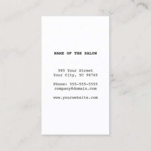 Eenvoudige Retro Black White Scissor Hair Stylist Visitekaartje (Achterkant)
