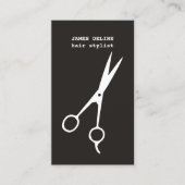 Eenvoudige Retro Black White Scissor Hair Stylist Visitekaartje (Voorkant)