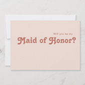 Eenvoudige retro | Blush Maid of Honor proposal ca Kaart (Voorkant)