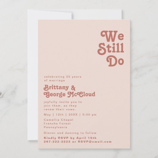 Eenvoudige retro | Blush roze die we nog steeds ge Kaart (Voorkant)