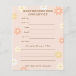 Eenvoudige Retro Boho Daisy Baby shower Guessing s