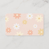 Eenvoudige Retro Boho Daisy Baby shower Luier Raff Informatiekaartje (Achterkant)