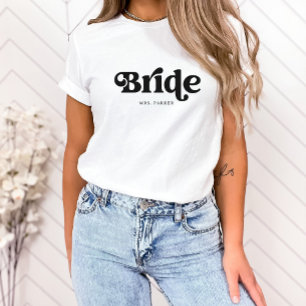 Eenvoudige Retro Boho Typografie   Bruid T-shirt