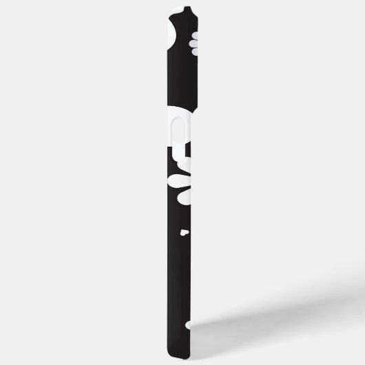 Eenvoudige Retro Boho Zwart en Wit Bloem Case-Mate iPhone Case (Achterkant / Rechts)