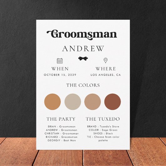 Eenvoudige Retro Bow Stropdas Groomsman Bruiloft I Kaart