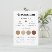 Eenvoudige Retro Bow Stropdas Groomsman Bruiloft I Kaart (Staand voorkant)