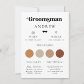 Eenvoudige Retro Bow Stropdas Groomsman Bruiloft I Kaart (Voorkant)