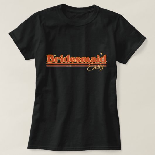 eenvoudige Retro bruidsmeisje typografie T-shirt (Design voorkant)