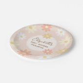 Eenvoudige Retro Chic Daisy Boho Meisje Baby showe Papieren Bordje (Gekanteld)
