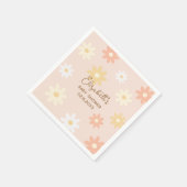 Eenvoudige Retro Chic Daisy Boho Meisje Baby showe Servet (Hoek)