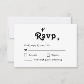 Eenvoudige retro chique bruiloft RSVP kaartje (Voorkant)