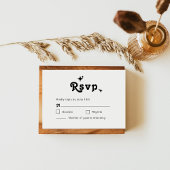 Eenvoudige retro chique bruiloft RSVP kaartje