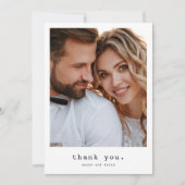 Eenvoudige Retro Classic foto bruiloft Bedankkaart (Voorkant)