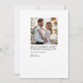 Eenvoudige Retro Classic foto bruiloft Bedankkaart (Achterkant)