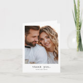Eenvoudige Retro Classic Gevouwen Foto Bruiloft Bedankkaart (Voorkant)