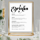 Eenvoudige Retro Drinken Bar Menu  Typografie Po Poster