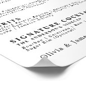 Eenvoudige Retro Drinken Bar Menu  Typografie Po Poster (Hoek)