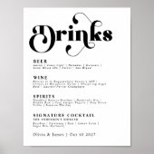 Eenvoudige Retro Drinken Bar Menu  Typografie Po Poster (Voorkant)