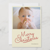 Eenvoudige retro enkele kerstfoto feestdagenkaart (Voorkant)