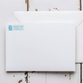 Eenvoudige Retro Floral Sky Blue bruiloft uitnodig Etiket