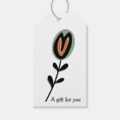 Eenvoudige Retro Folk Art Flower Custom Cadeaulabel (Voorkant)