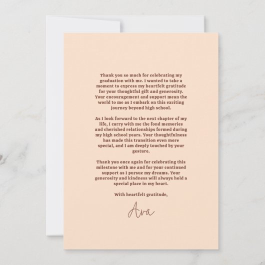 Eenvoudige Retro foto Afstuderen dank u Bedankkaart (Achterkant)