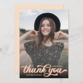Eenvoudige Retro foto Afstuderen dank u Bedankkaart (Voorkant / Achterkant)