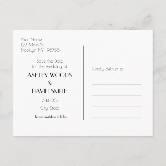 Eenvoudige Retro geïnspireerd om het Briefkaart Da (Achterkant)