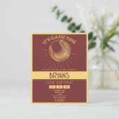 Eenvoudige Retro Gold Baseball Budget Verjaardag U (Staand voorkant)