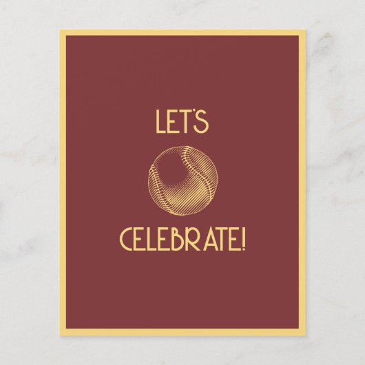 Eenvoudige Retro Gold Baseball Budget Verjaardag U (Achterkant)