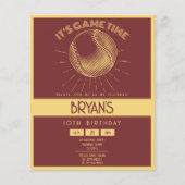 Eenvoudige Retro Gold Baseball Budget Verjaardag U (Voorkant)