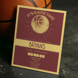 Eenvoudige Retro Gold Basketbal Budget Verjaardag