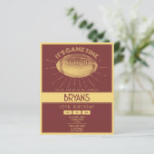 Eenvoudige Retro Gold Football Budget Verjaardagsu (Staand voorkant)