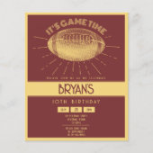 Eenvoudige Retro Gold Football Budget Verjaardagsu (Voorkant)