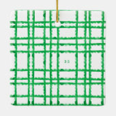 Eenvoudige retro groen lijst foto vierkant kerst keramisch ornament (Achterkant)