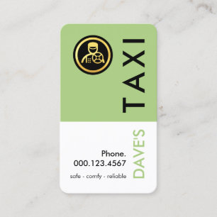 Eenvoudige Retro Groene Taxi Laag Visitekaartje