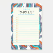 Eenvoudige Retro Groovy Blue Gined Notitieboek to  Post-it® Notes (Voorkant)