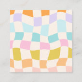 Eenvoudige Retro Groovy Checker Checkerboard Uw Lo Vierkante Visitekaartje (Achterkant)