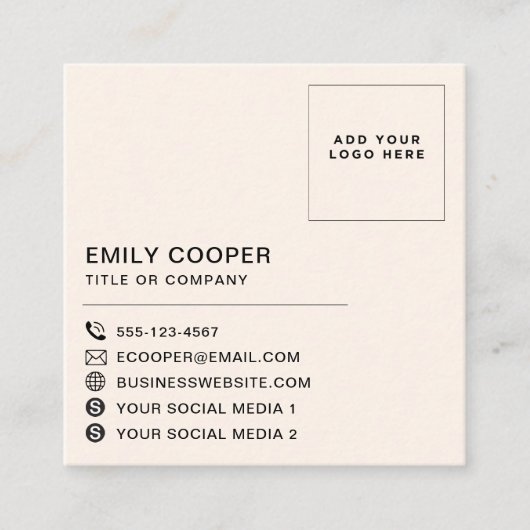 Eenvoudige Retro Groovy Checker Checkerboard Uw Lo Vierkante Visitekaartje (Voorkant)